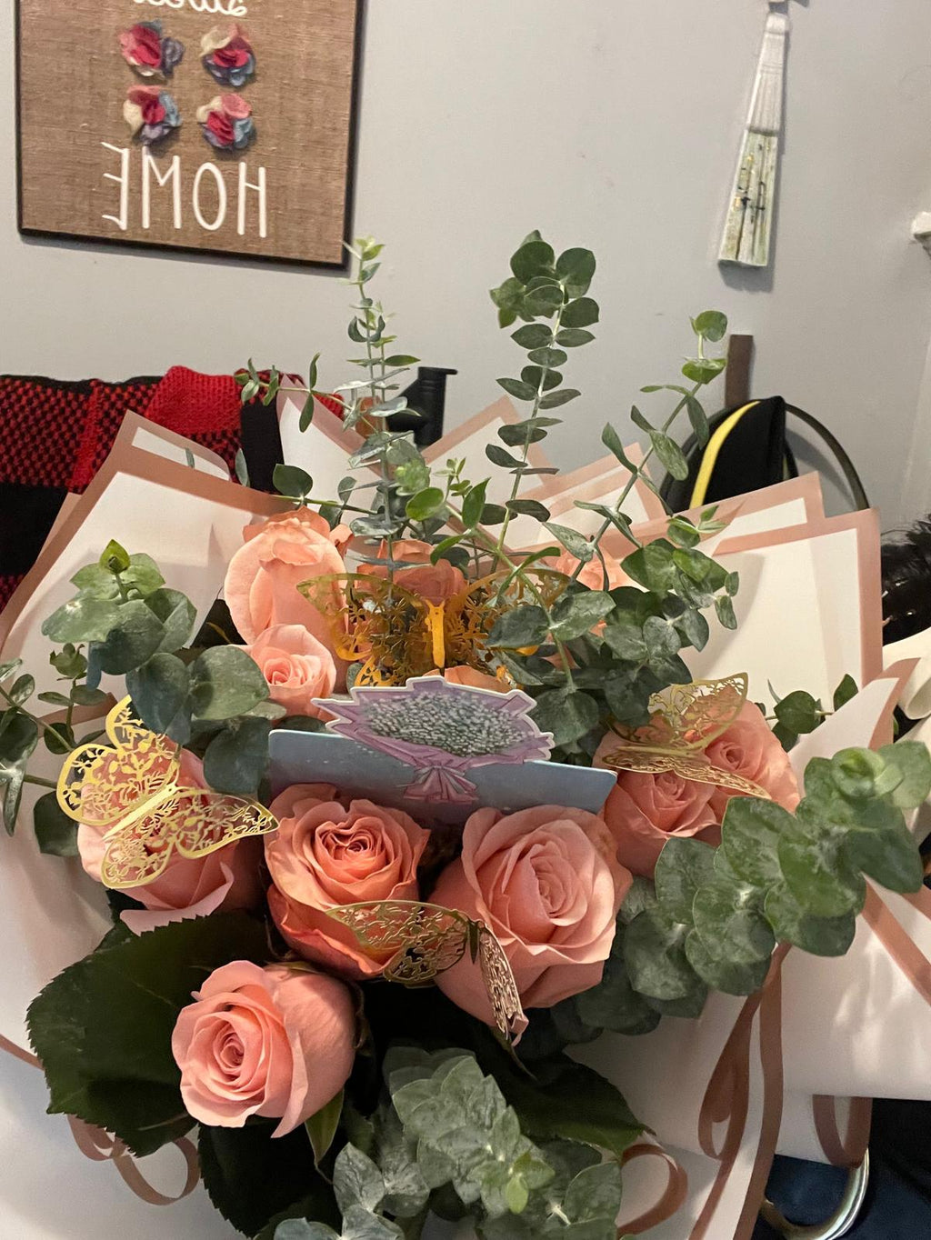 Butterfly Blush Rose Bouquet