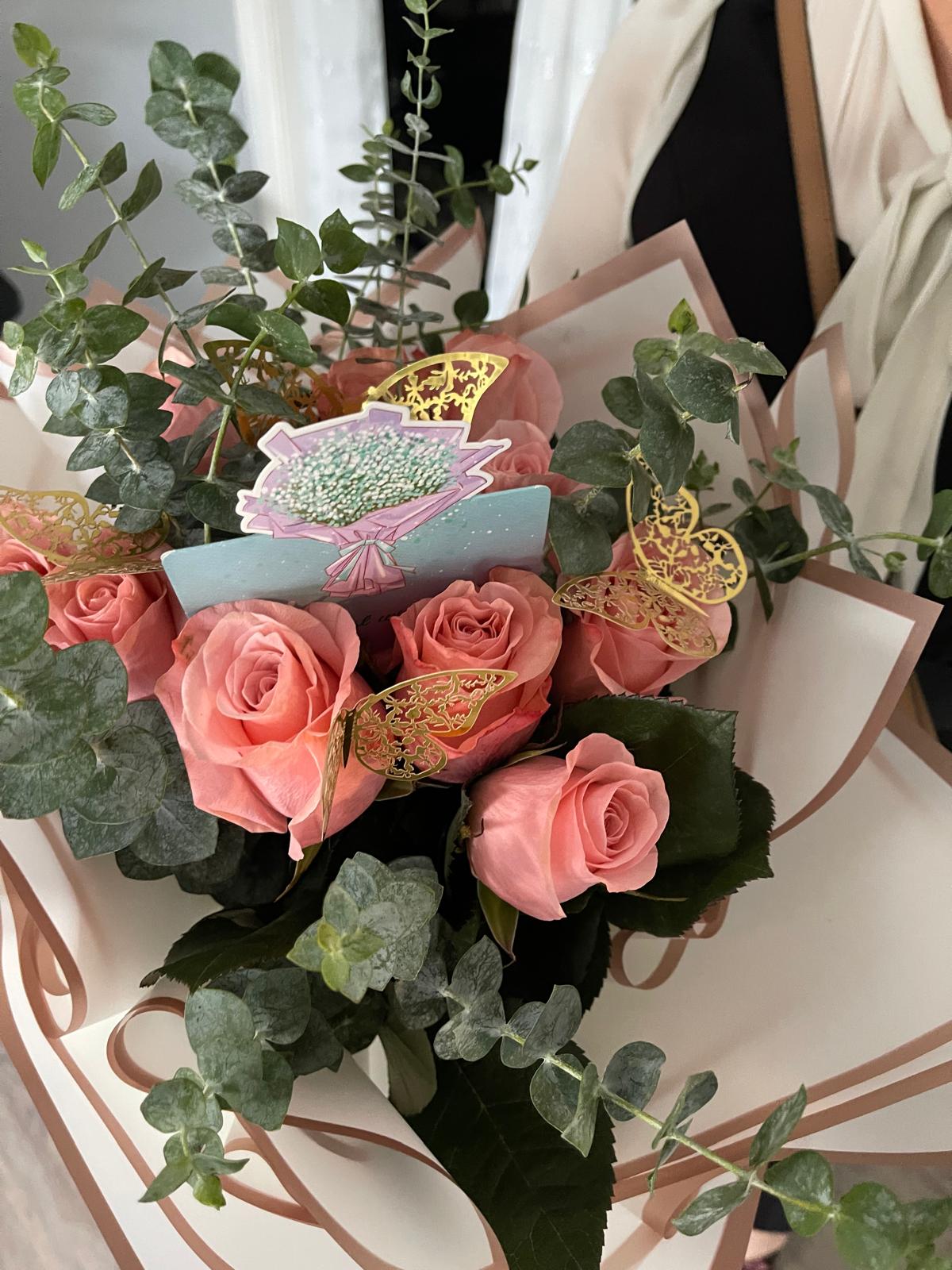 Butterfly Blush Rose Bouquet
